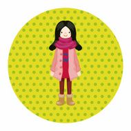 lady girl cartoon theme elements N127