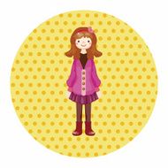 lady girl cartoon theme elements N131