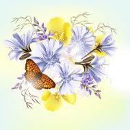 Beautiful field flowers realistic vector