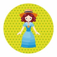lady girl cartoon theme elements N134