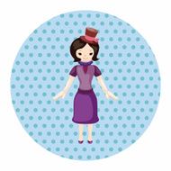 lady girl cartoon theme elements N135