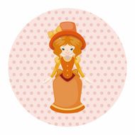 lady girl cartoon theme elements N136