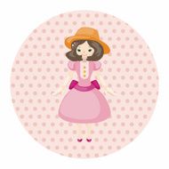 lady girl cartoon theme elements N137