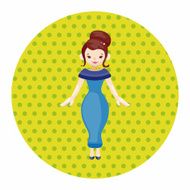 lady girl cartoon theme elements N141