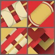 Set of banner templates with geometric pattern N2