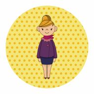 lady girl cartoon theme elements vector eps N47
