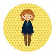 lady girl cartoon theme elements vector eps N49
