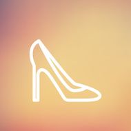 Lady high heel shoe thin line icon N2