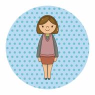 lady girl cartoon theme elements vector eps N50