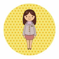 lady girl cartoon theme elements vector eps N51