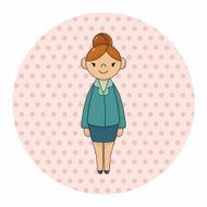 lady girl cartoon theme elements vector eps N53
