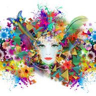 Background with woman face