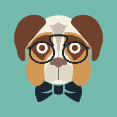 Hipster dog vector illustration