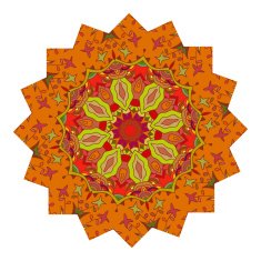 Bright mandala with floral print isolated on a white background