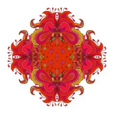 Mandala of red flowers isolated on a white background Vector