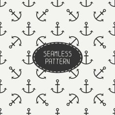 Geometric line vector seamless pattern with hipster anchor Wrapping paper