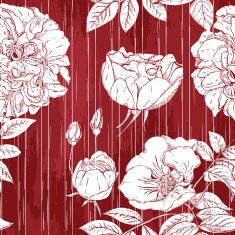Seamless pattern with beautiful flowers and grange texture