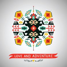Vector decorative element on native ethnic style N2