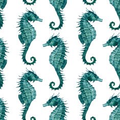 Watercolor seahorse pattern