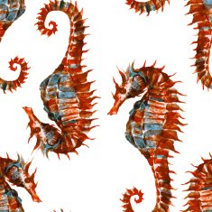 Watercolor seahorse pattern N2