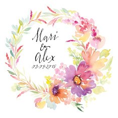 Watercolor greeting card flowers N51