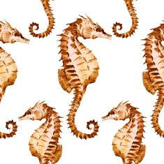Watercolor seahorse pattern N5
