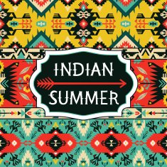 Seamless pattern with geometric elements in navajo style