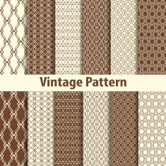 Set of nine seamless pattern in retro style N5