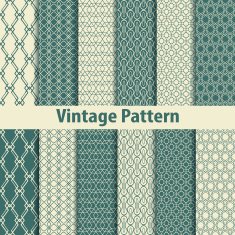 Set of nine seamless pattern in retro style N6