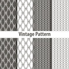 Set of nine seamless pattern in retro style N8