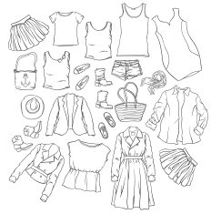 woman's summer clothes and accessories