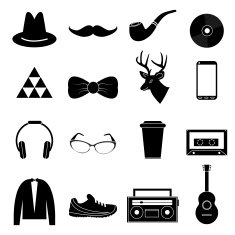 Hipster icons set