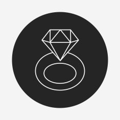 diamond ring line icon N3