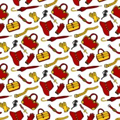 Seamless pattern with fashion woman accessories