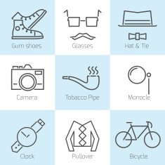 Set of hipster icons N3