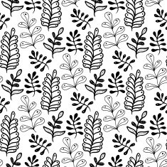 Hand drawn leaves background Seamless pattern