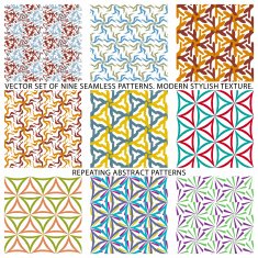 Set Of Nine Textured Natural Seamless Patterns Backgrounds N2