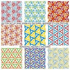 Set Of Nine Textured Natural Seamless Patterns Backgrounds N8