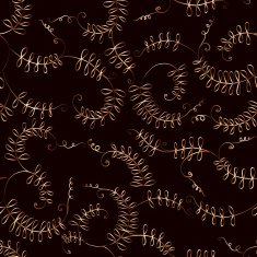 Seamless pattern with golden curly floral tracery