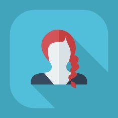 Flat modern design with shadow icon silhouette girl creative hairstyle N19