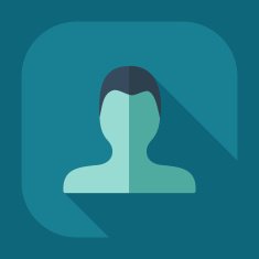 Flat modern design with shadow Man silhouette creative hairstyle N27