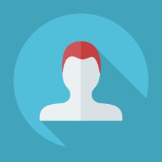 Flat modern design with shadow Man silhouette creative hairstyle N28