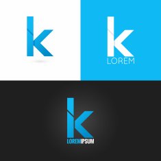 letter K logo design icon set background