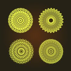 abstract pattern circles with leaf and floral concept asia style N2