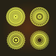 abstract pattern circles with leaf concept asia style