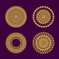 abstract pattern circles with leaf concept asia style N2