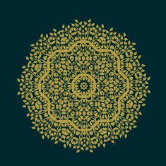 Abstract circles pattern with leaf and floral concept