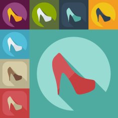 Flat modern design with shadow icon women's shoes N3