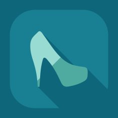 Flat modern design with shadow icon women's shoes N4