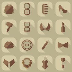 Flat concept set modern design with fashion beauty N5